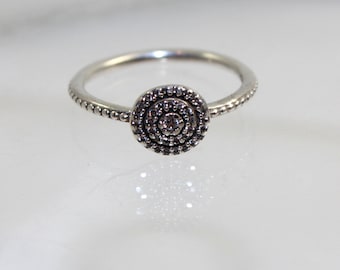 Pandora Sterling Silver CZ Elegant Sparkle Ring Size 6 190986CZ