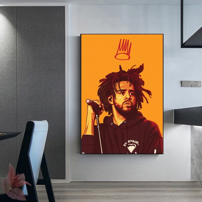 J Cole Poster Rapper Hip hop Art Music Singer Wall Art Poster Etsy