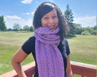 PDF CROCHET PATTERN for the Elegant Opulence Cabled Scarf