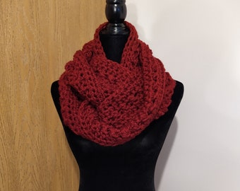 Red Criss Cross Infinity Scarf