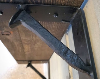 Unique Metal Shelf Rebar Shelf Brackets Shelf Support Welded Metal Brackets Farmhouse SOLD AS SET Rustic Shelf Brackets