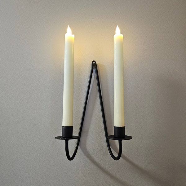 Taper Candle Wall Sconce DOUBLE, Gifts for her,  Valentine's Day, Metal Candle Holder, Farmhouse Decor,