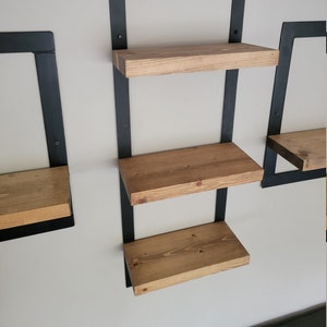 Metal Framed Triple Floating Shelf, Modern Shelf,  Picture Frame Shelf - One Triple Frame Shelf