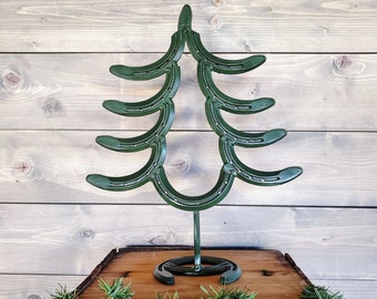 Christmas Tree, Horseshoe Tree with Stand, Iron Tree Display, Table Topper