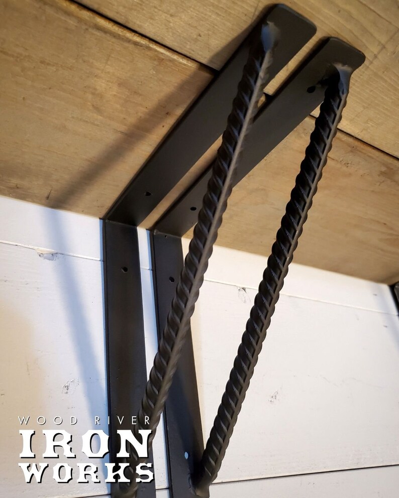 Unique Metal Shelf Rebar Shelf Brackets Shelf Support Welded Metal Brackets Farmhouse SOLD AS SET Rustic Shelf Brackets