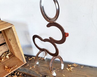 Christmas Reindeer Decoration, Horseshoe Reindeer, Metal Reindeer Display, Table Topper