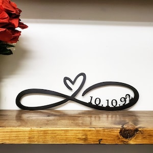 Anniversary Date Infinity Sign, Valentine's Day Sign, Custom Anniversary Date Metal Sign