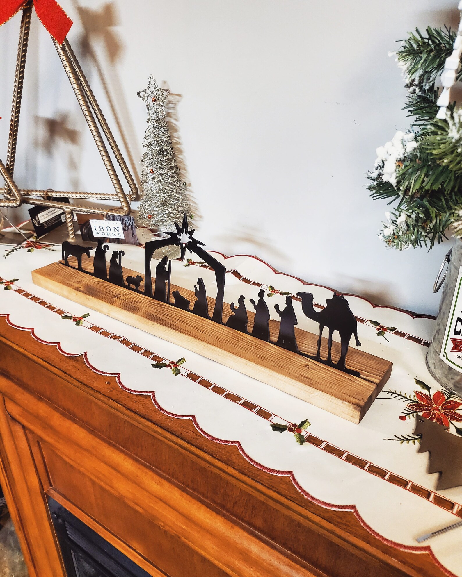 Nativity Scene Tea Light Holder 18 Long Metal Nativity Etsy UK