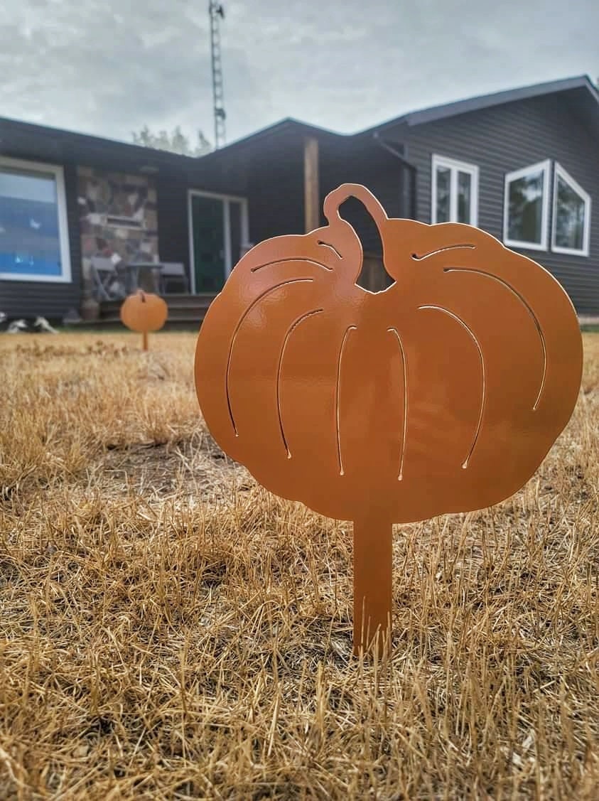 Fall Yard Decor / Pumpkin and Gourd Metal Yard Stakes / Halloween ...