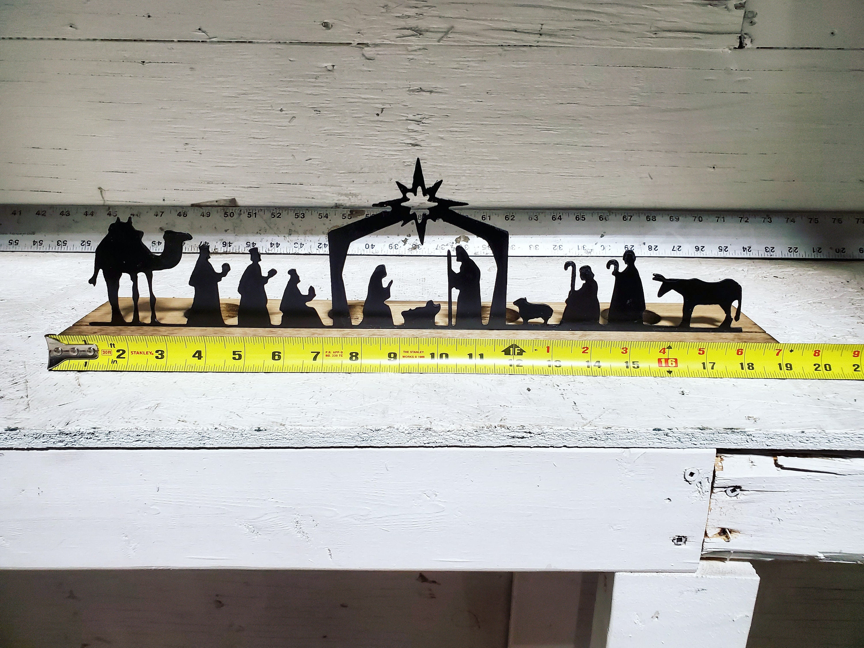 Nativity Scene Tea Light Holder 18 Long Metal Nativity Etsy UK