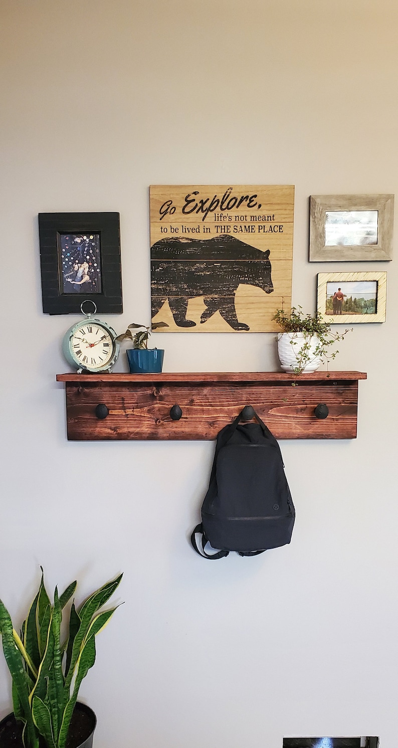 Rustic Coat Rack Railway Spike Coat Rack Shelf Farmhouse Etsy