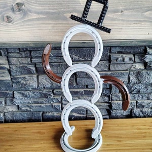 Christmas Snowman Decoration, Horseshoe Snowman, Metal Snowman Display, Table Topper
