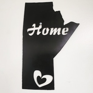 Carte du Manitoba, Carte métallique, Home Wall Hanging, Map Art