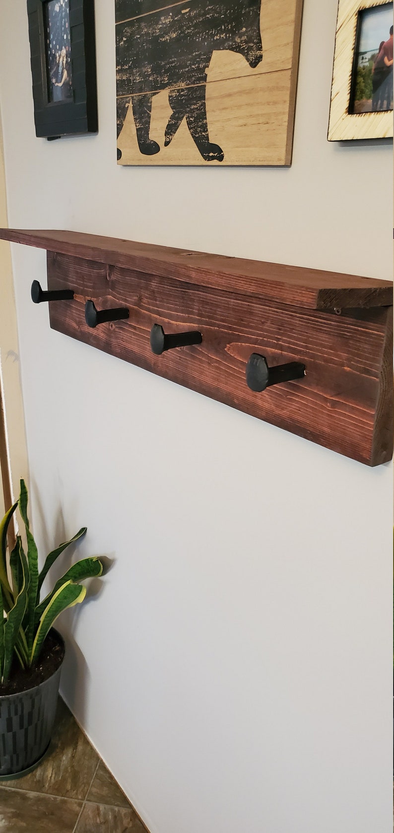 Rustic Coat Rack Railway Spike Coat Rack Shelf Farmhouse Etsy