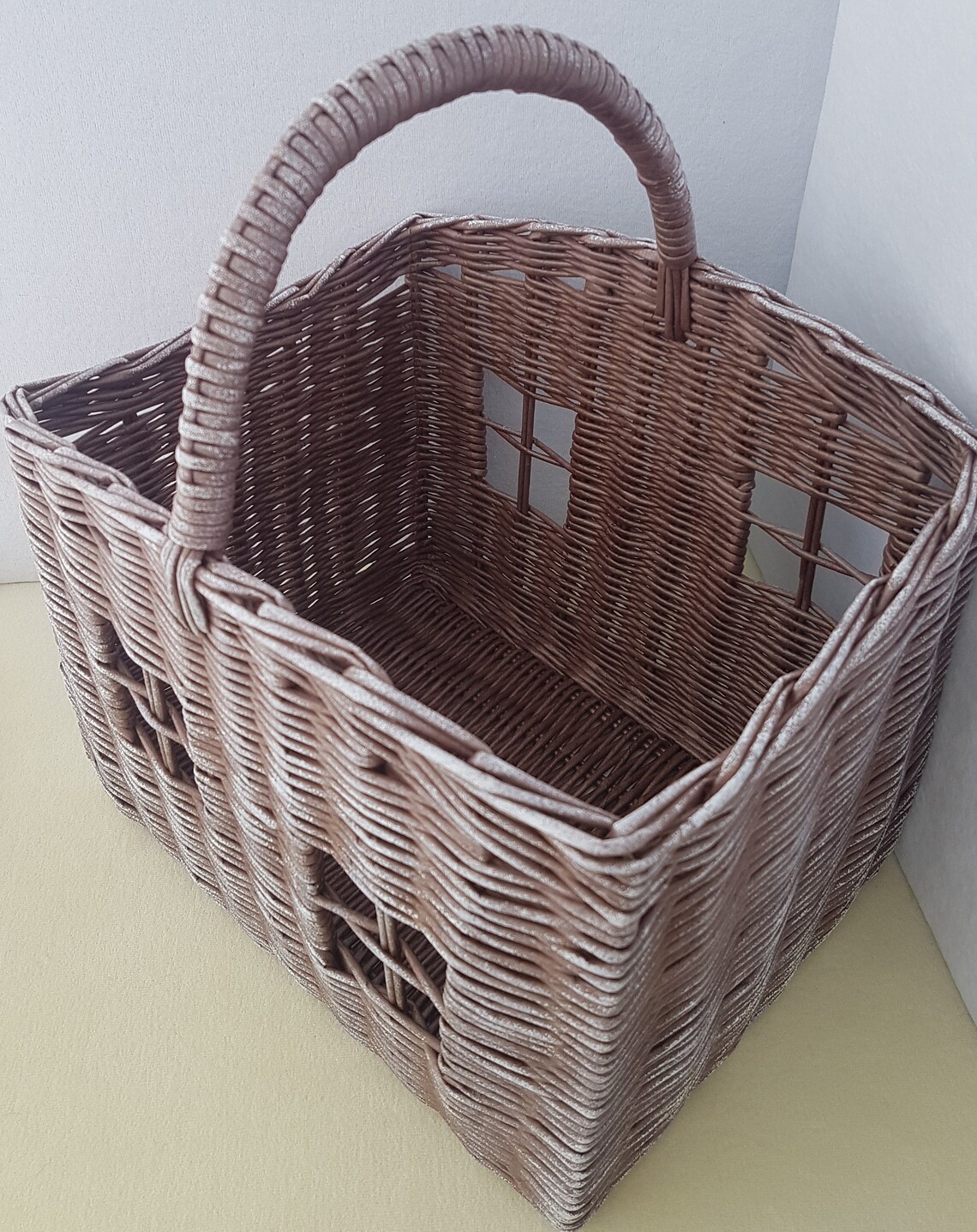 Woven basket Square wicker baskets Cute gift for girlfriend Etsy