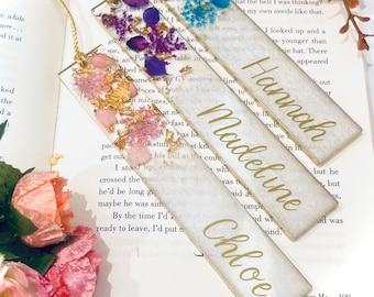 Personalised Resin Bookmark | Real Flower Bookmark | Personalised Gift | Book Lover Gift | Name Bookmark | Botanical Gift | Bookmark