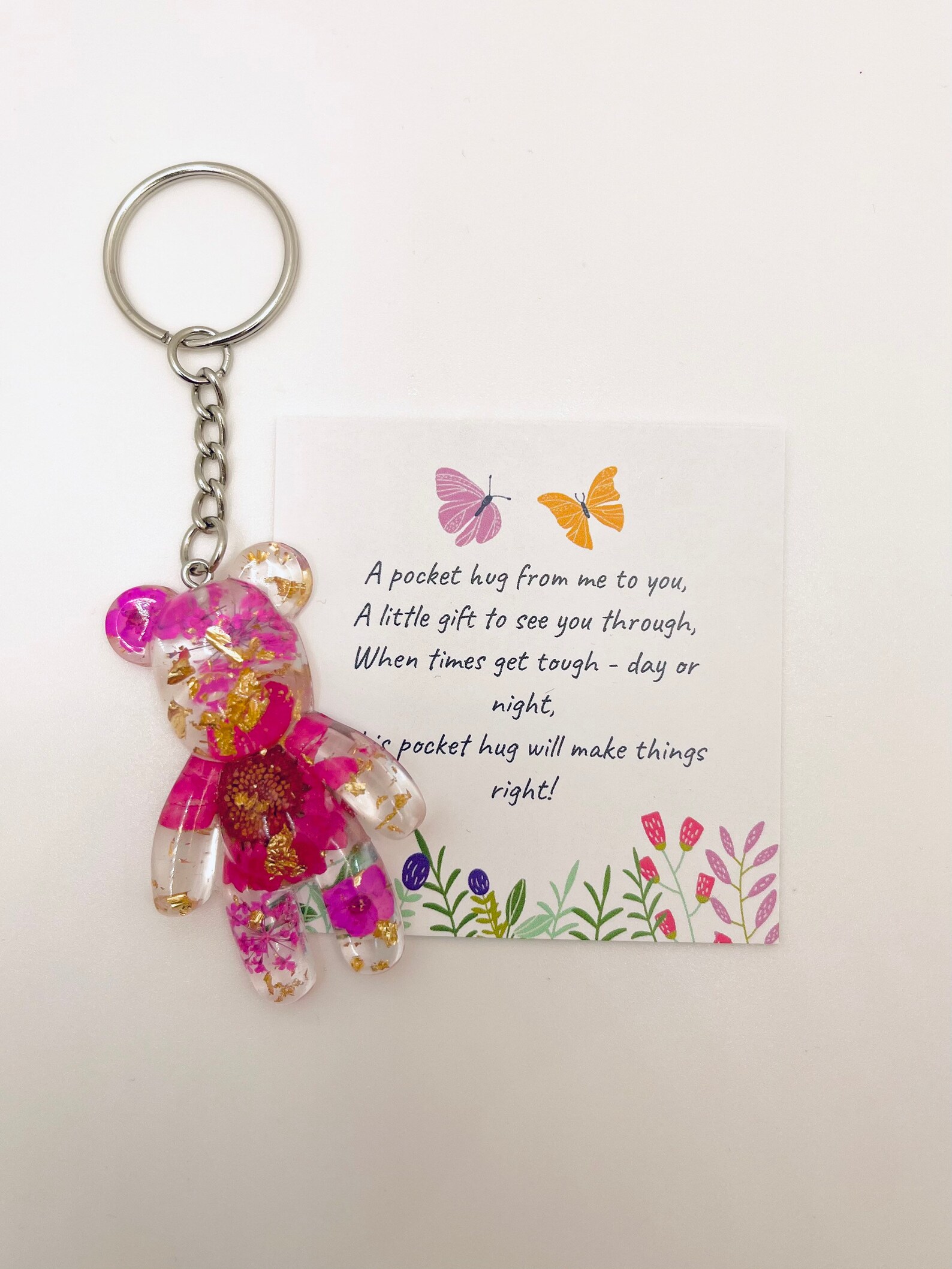 PERSONALISED KEY CHAIN Pocket Hug Bear Keychain Thoughtful Etsy