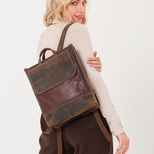 Mochila de cuero hecha a mano / Bolsa de viaje / Mochila de todos los días / Bolsa de cuero / Mochila de cuero / Mochila para computadoras portátiles / Regalos para ella