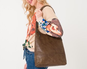 Leather Tote Bag | Handmade Tote Handbag | Zippered Tote | Leather Work Bag | Green Leather Tote Bag For Women | Large Shoulder Bag