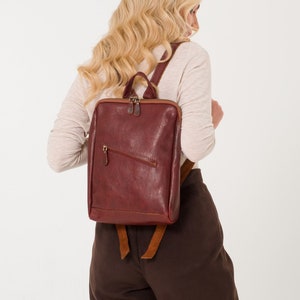 Mochila de cuero hecha a mano / Bolsa de viaje / Mochila de todos los días / Bolsa de cuero / Mochila de cuero / Mochila para computadoras portátiles / Regalos para ella