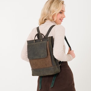 手作りレザーバックパック | 旅行用バッグ | 普段使いのバックパック | レザーバッグ | レザーリュックサック | ノートパソコン用バックパック | 彼女へのギフト