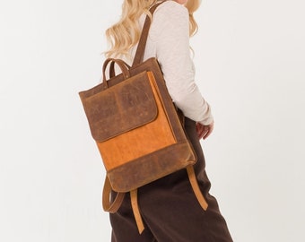 Handcrafted Leather Backpack | Travel Bag | Everyday Backpack | Leather Bag | Leather Rucksack | Backpack for Laptops | Gifts For Her