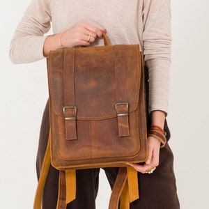 Mochila de cuero hecha a mano / Bolsa de viaje / Mochila de todos los días / Bolsa de cuero / Mochila de cuero / Mochila para computadoras portátiles / Regalos para ella