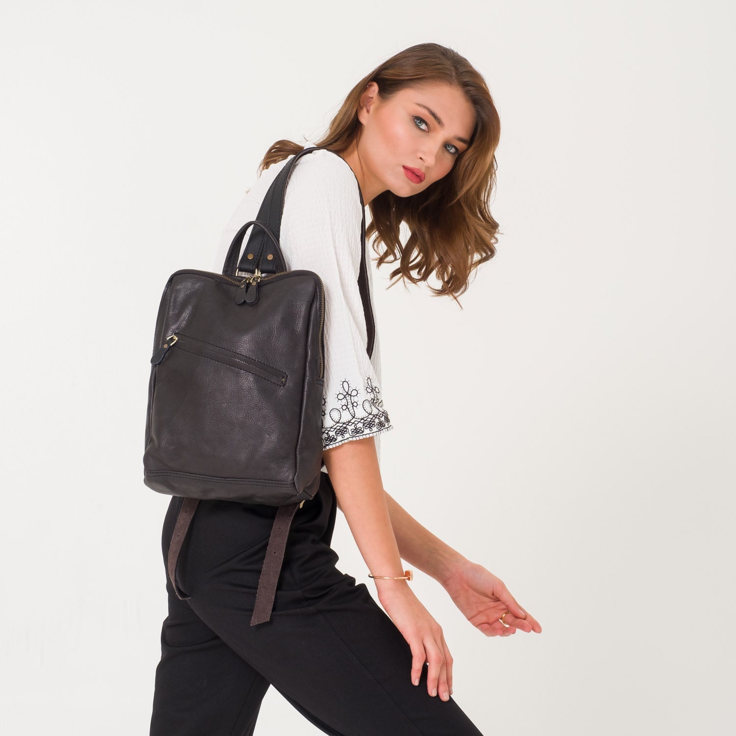 Handcrafted Leather Backpack Travel Bag Everyday Backpack