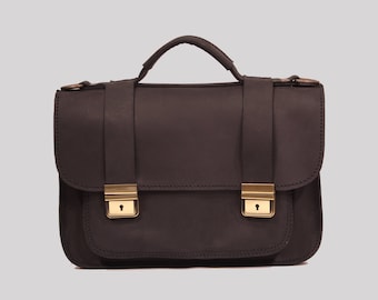 Maletín de cuero unisex hecho a mano / cartera de cuero / bolso mensajero de cuero / bolso portátil tan / bolso bandolera de cuero / regalos para él / su