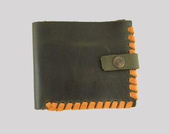 Unisex Green Wallet Coin Holder Genuine Crazy Horse Cow Leather Card Holder Purse Gifts For Her Gifts For Him Made in Turkey Free Shipping
