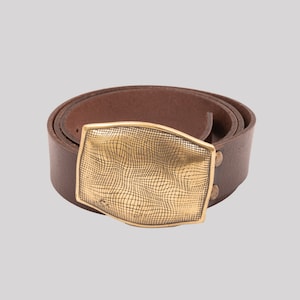 Leather Belt with Brass Buckle Men&#39;s Classic  Full Grain Leather Belt Work Belt Women&#39;s Leather Belt, Gift for Him, Gift for her, Dad