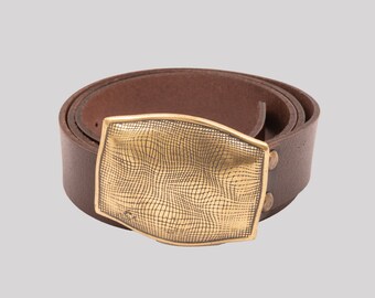 Leather Belt with Brass Buckle Men's Classic  Full Grain Leather Belt Work Belt Women's Leather Belt, Gift for Him, Gift for her, Dad