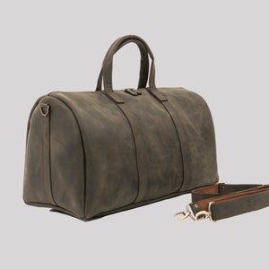 Handgemaakte groene lederen bagagetas reistas handbagage voor reizen lederen plunjezak klassieke weekendtas geschenken voor haar hem