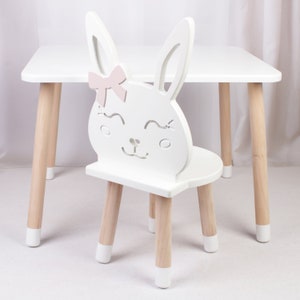 DEKORMANDA - Children&#39;s table with one chair - Bunny-shaped chair