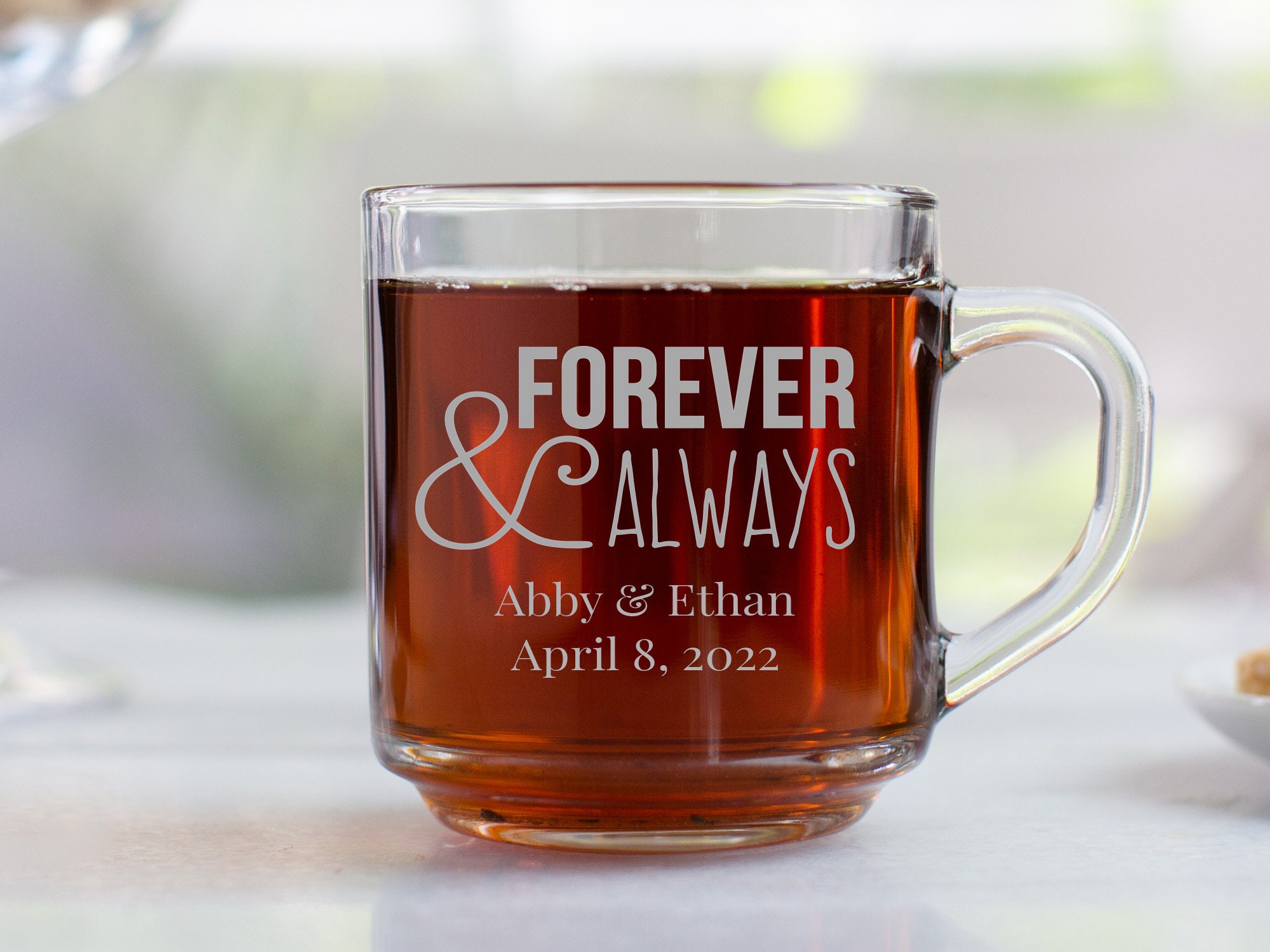 Etched Glass Mug Wedding Favor Personalized Coffee Mug Etsy