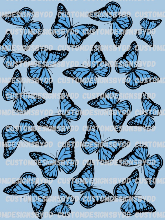 Blue Butterfly Wallpaper Design Digital Download PNG - Etsy Blue Butterfly Wallpaper Design Digital Download PNG - Etsy