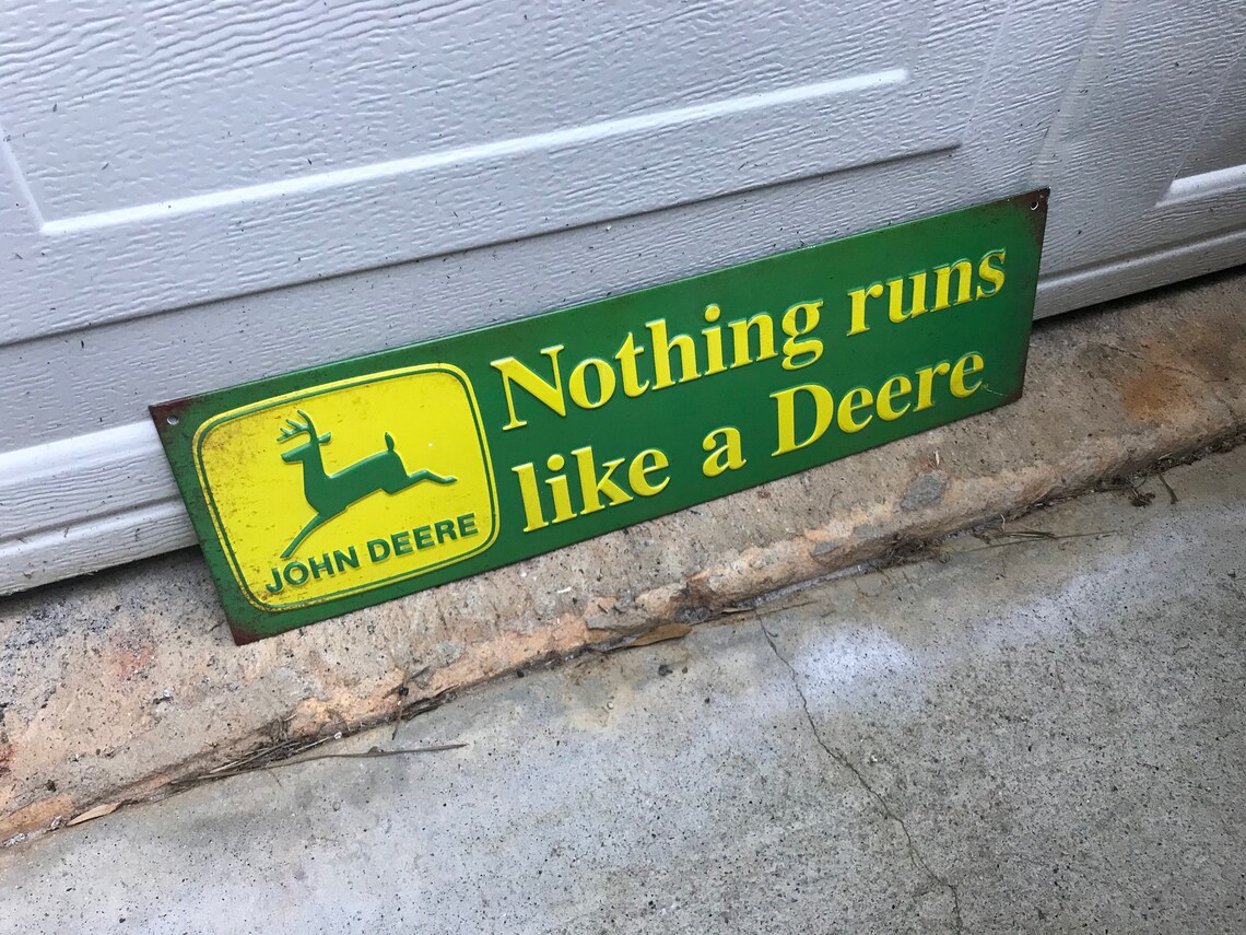 John Deere Wall Sign Wall Art Nothing Runs Like a Deere Metal Etsy