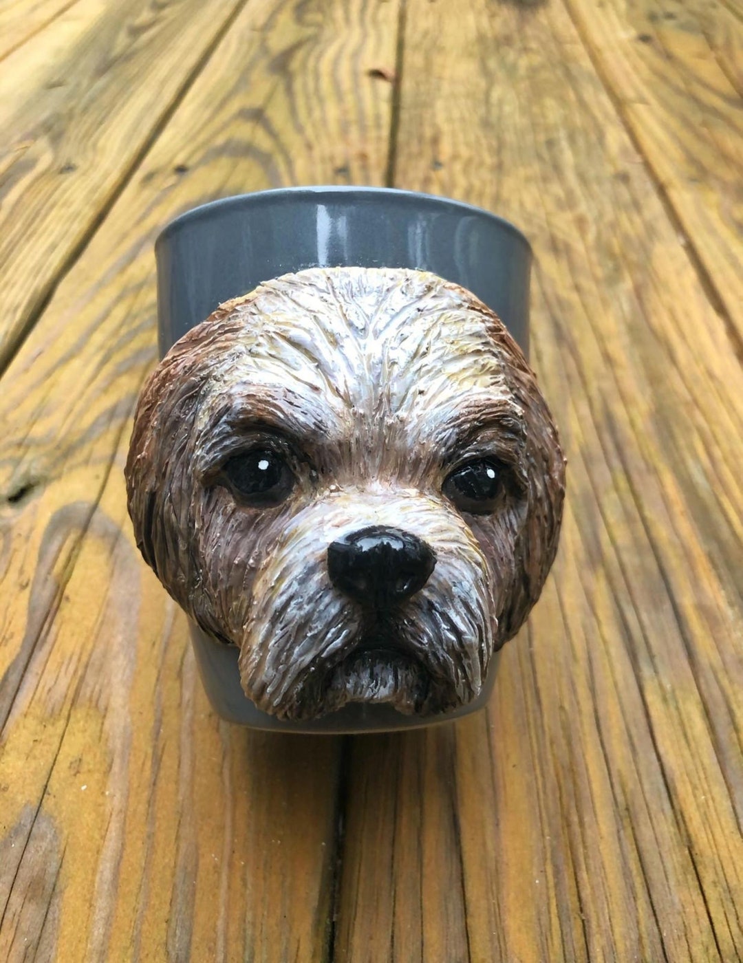 Polymer Clay Dog Mug, Shih Tzu Mug, Shih Tzu Cup, Ceramic Custom Mug
