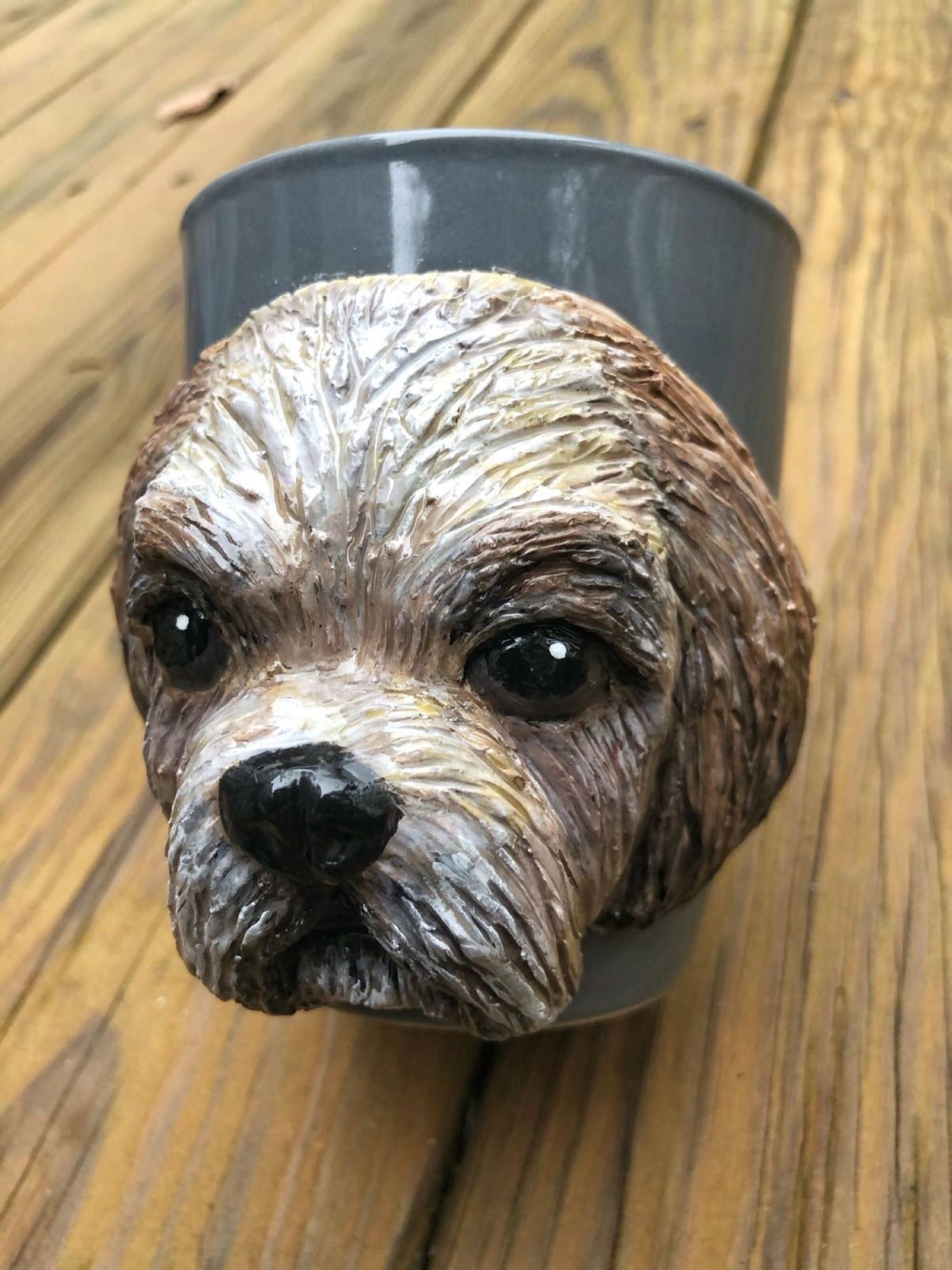 Polymer Clay Dog Mug, Shih Tzu Mug, Shih Tzu Cup, Ceramic Custom Mug