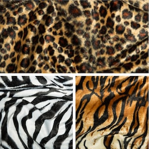 Animal Print Velboa Faux Fur Fabric Velour Craft Costume 145cm Wide Sewing