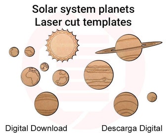 Laser cut Solar system planets space Laser cutting design pattern template SVG Glowforge SVG Illustrator files Home decor digital download
