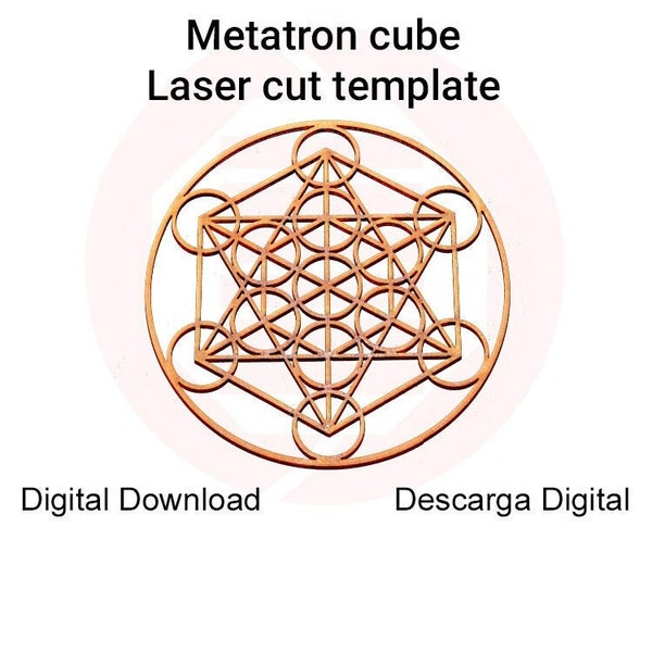 Laser geschnitten Datei Metatron Würfel Vektor Vorlage Heilige Geometrie Gitter Illustrator-Datei Glowforge SVG mdf Holz digitaler Download