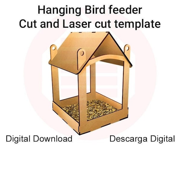 Découpe laser Pendage Mangeoire à oiseaux Glowforge SVG fichiers de modèle plans De découpe laser vectoriel motif boiserie SVG téléchargement numérique