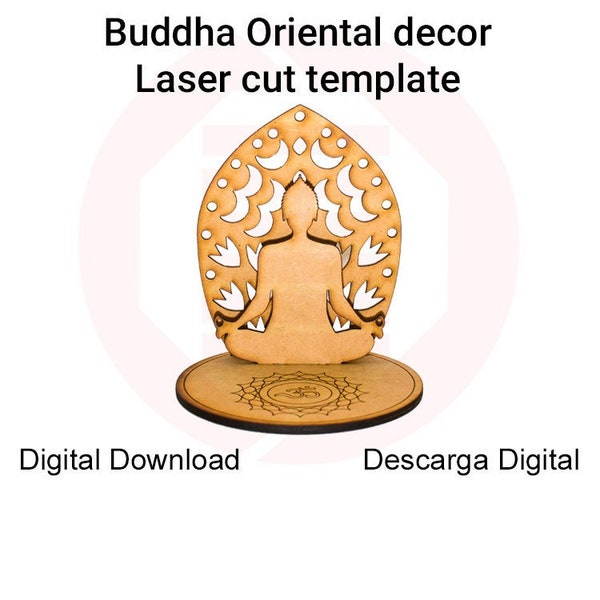 Laser cut Buddha Oriental decor ornament Glowforge SVG vector template Oriental home room decor yoga decor diy crafts gift ideas