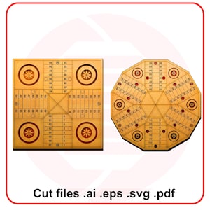 Laser cut SVG file Parcheesi board game vector design template woodwork diy crafts digital download