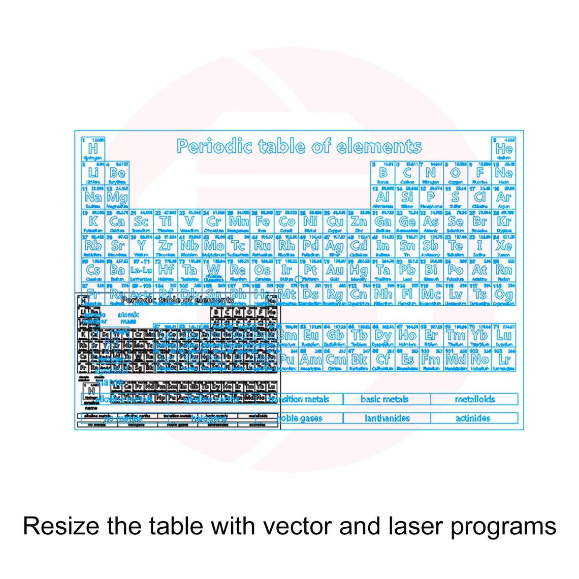 Laser Cut SVG Periodic Table of Elements Template Chemistry Digital ...