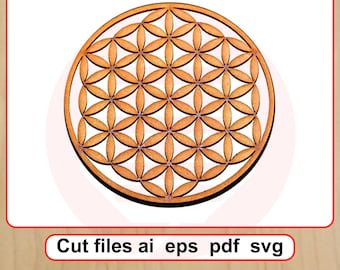 Laser cut Flower of life SVG file Kabbalah symbol Healing grid Sacred geometry Digital download