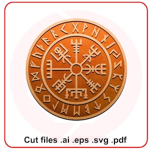 Laser cut SVG Vegvisir Viking compass symbol norse ornament decor digital download