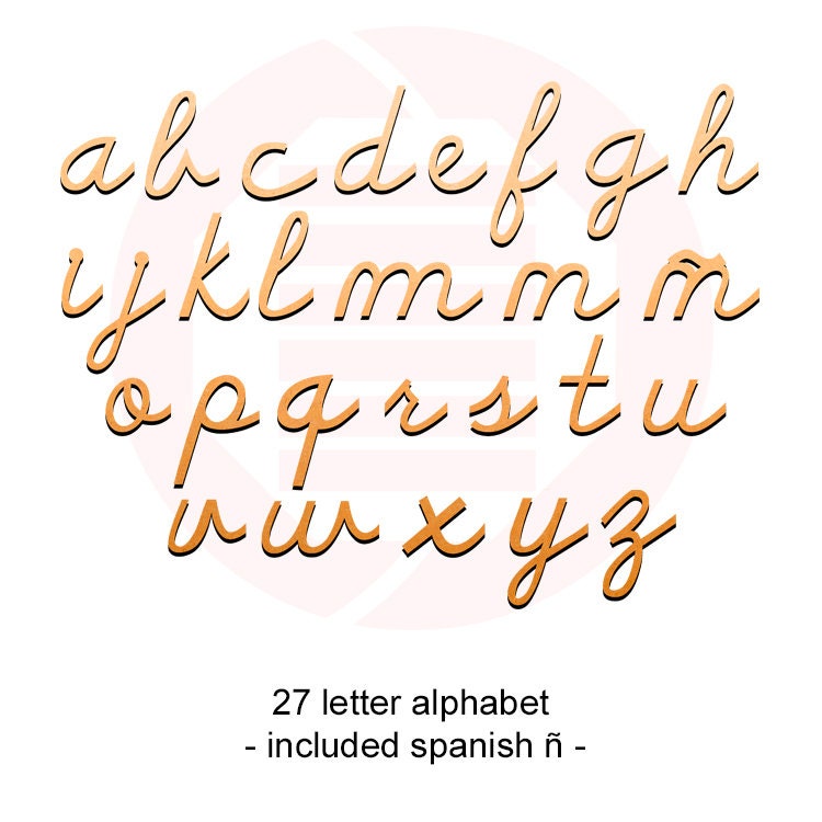 Laser Cut File Cursive Italic Letter Alphabet Box Montessori School ...
