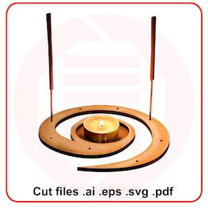 Laser cut SVG Incense burner Candle holder MDF wood diy crafts digital download